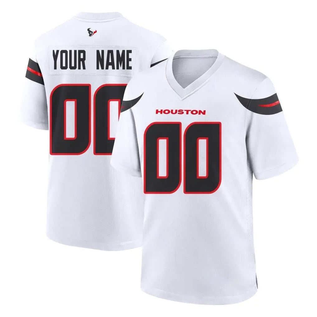 Pkot Custom H.Texans White Home Game Any Name & Numbers Stitched Jerseys
