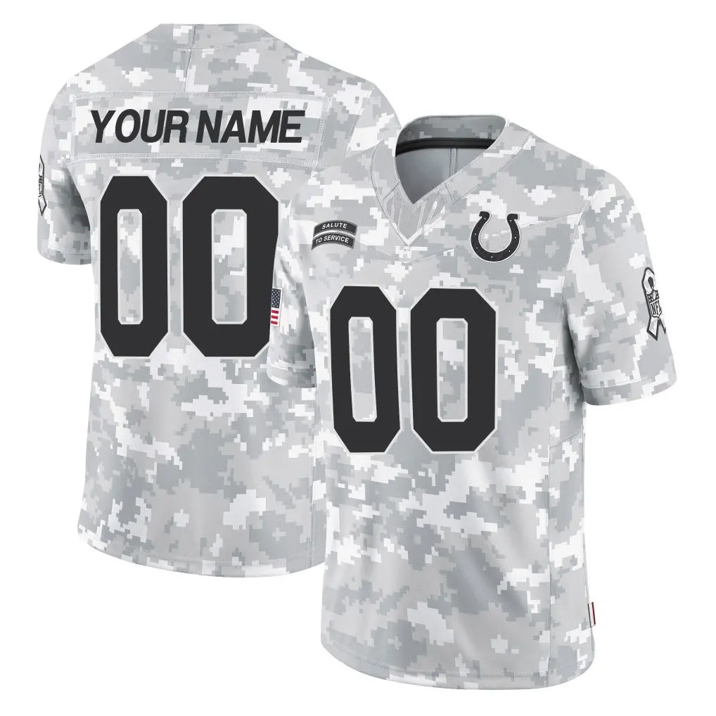 Pkot Custom IN.Colts Arctic Camo Salute To Service Limited Game Any Name & Numbers Stitched Jerseys