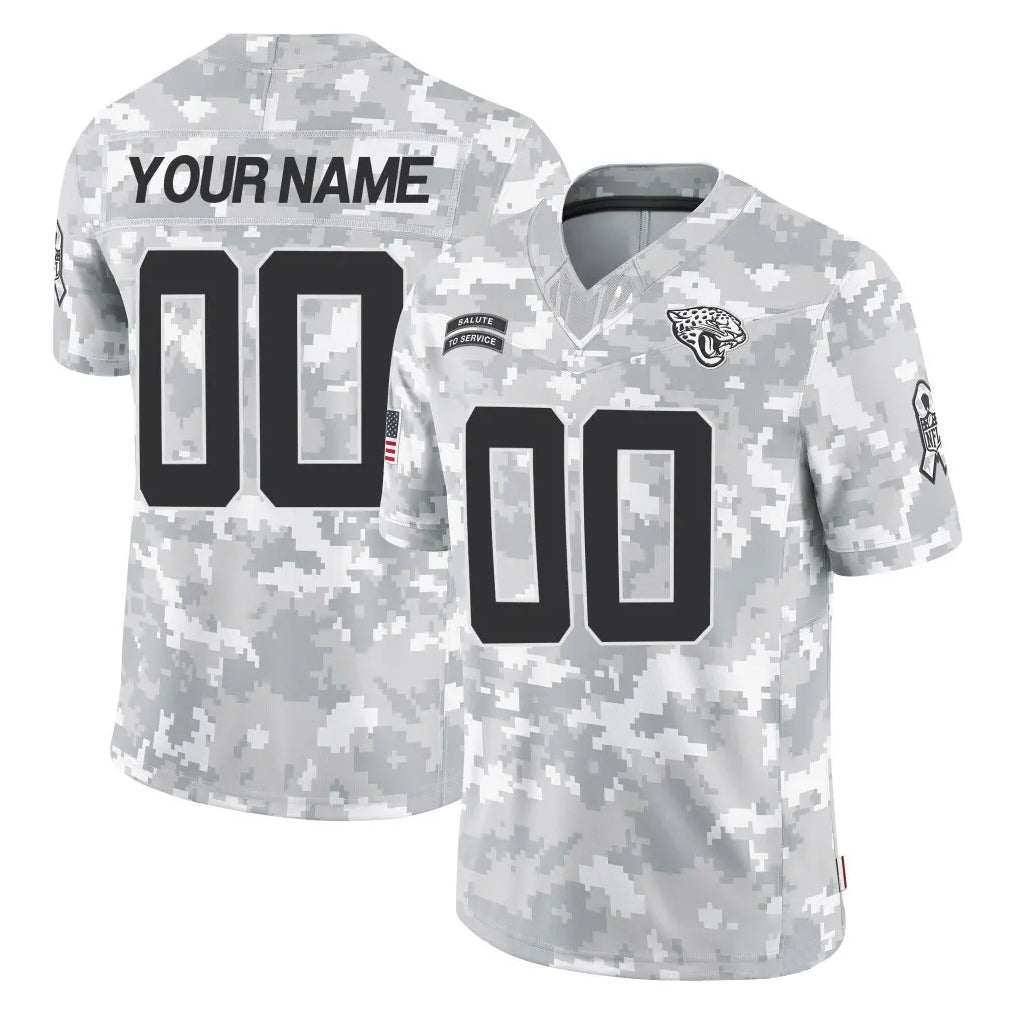 Pkot Custom J.Jaguars Arctic Camo Salute To Service Limited Game Any Name & Numbers Stitched Jerseys