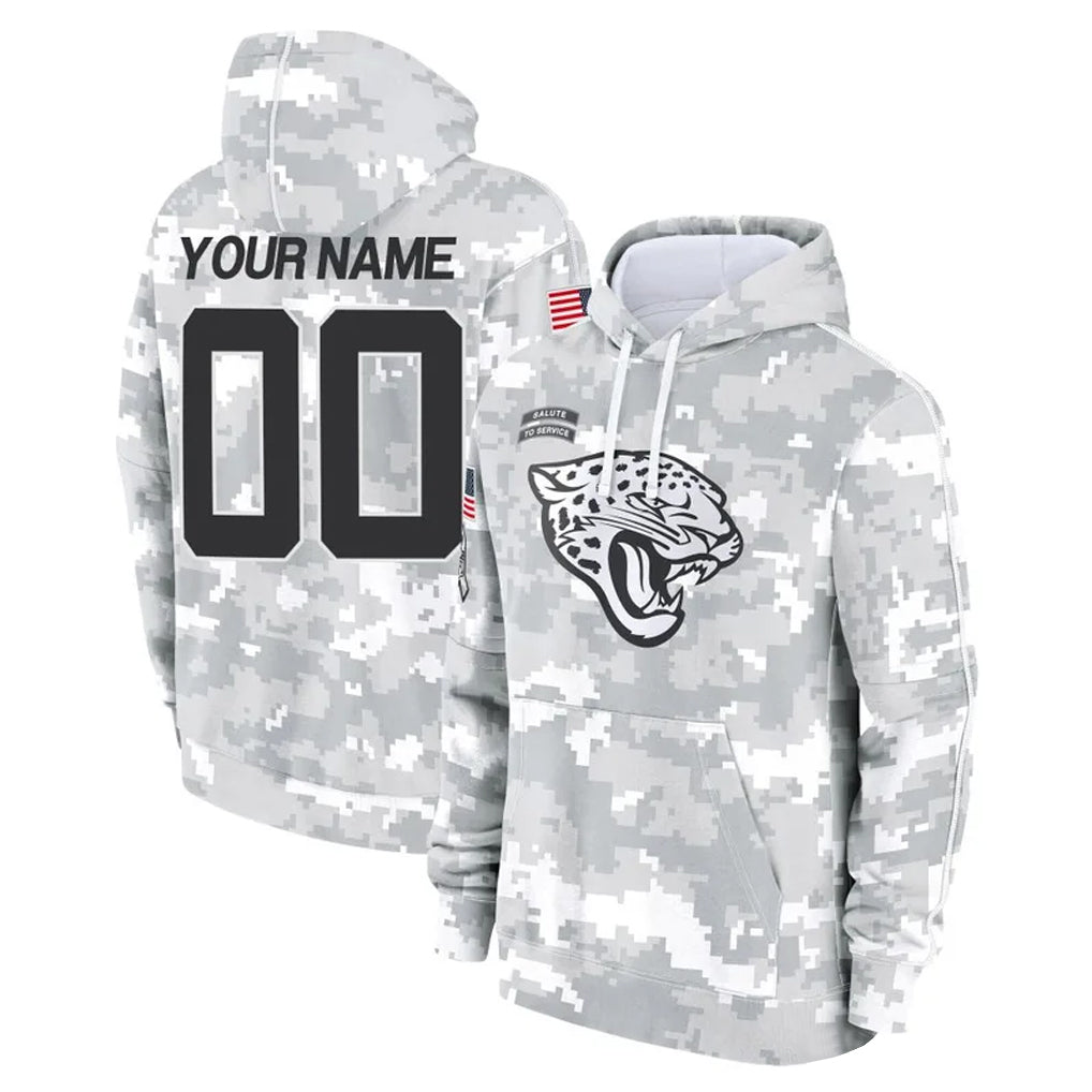Pkot Custom J.Jaguars Arctic Camo Salute to Service Hoodies Limited Game Any Name & Numbers Stitched Jerseys