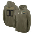 Pkot Custom J.Jaguars Olive Salute to Service Pullover Hoodies Limited Any Name & Numbers Stitched Jerseys
