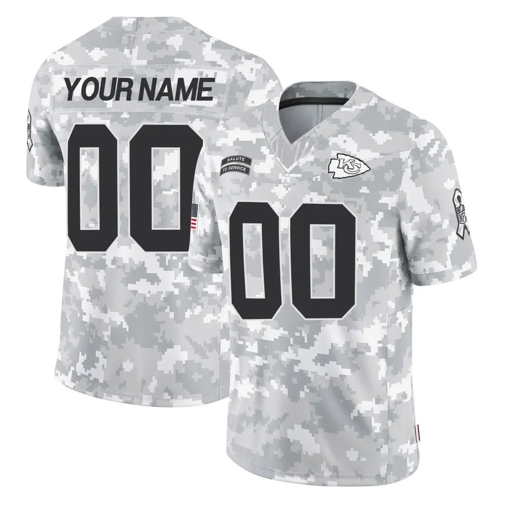 Pkot Custom KC.Chiefs Arctic Camo Salute To Service Limited Game Any Name & Numbers Stitched Jerseys