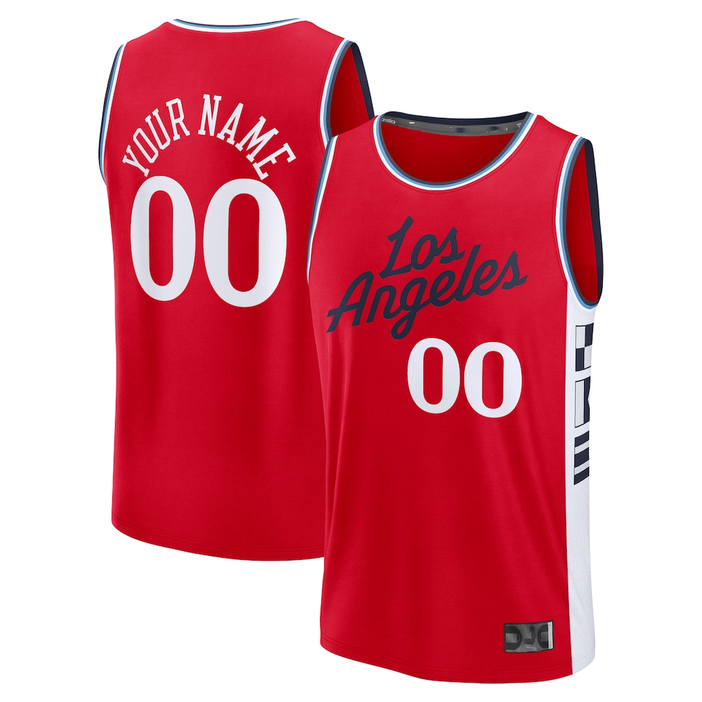 Pkot Custom L.Clippers Red Fast Break Stitched Jerseys- Statement Edition