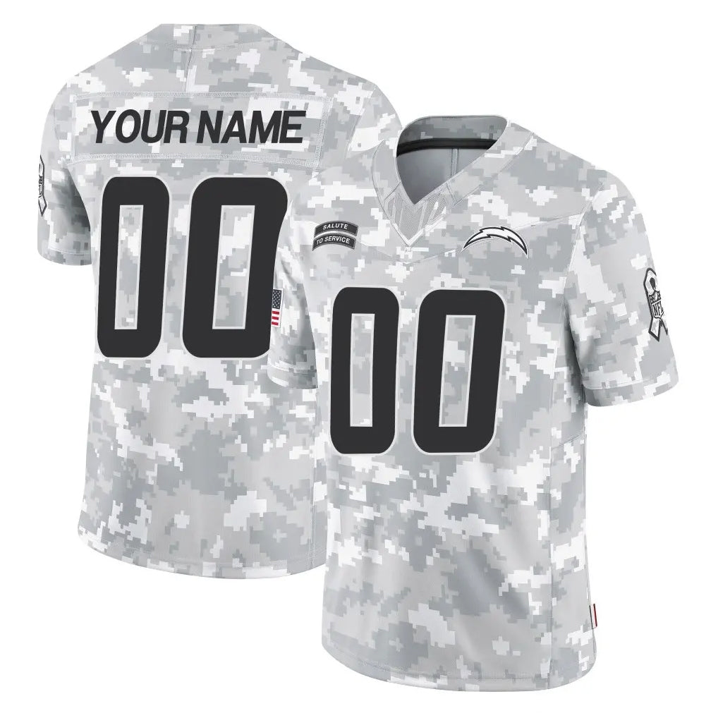 Pkot Custom LA.Chargers Arctic Camo Salute To Service Limited Game Any Name & Numbers Stitched Jerseys