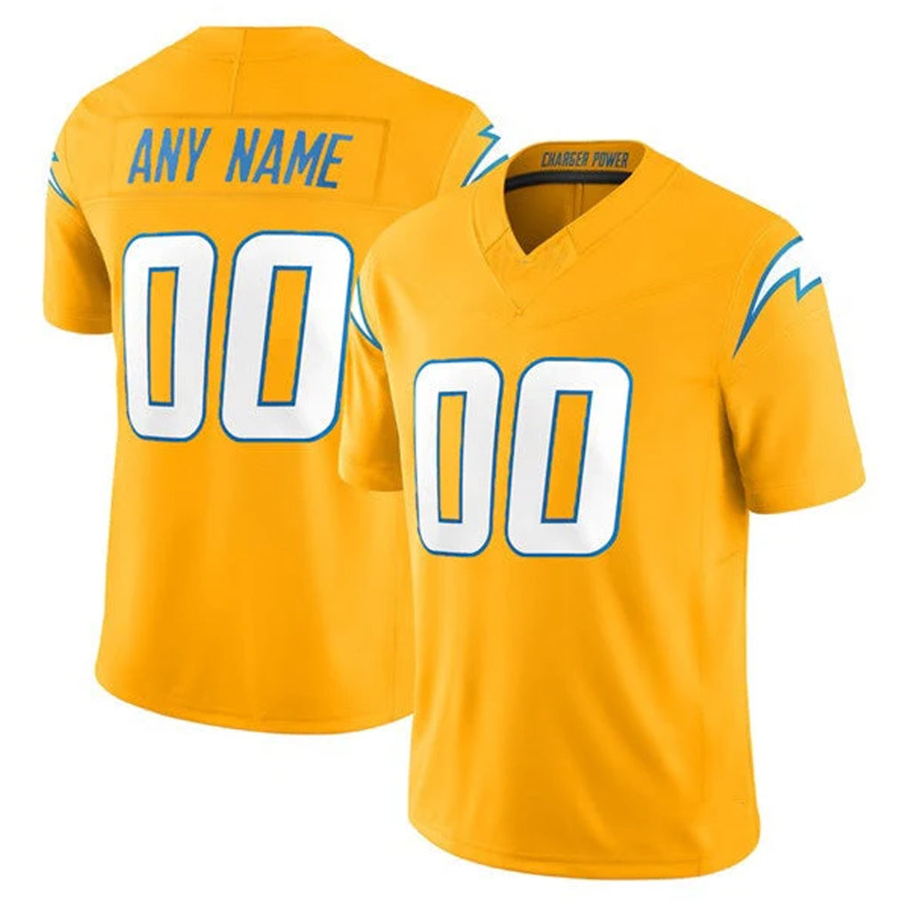 Pkot Custom LA.Chargers Gold Limited Vapor F.U.S.E. Home Game Any Name & Numbers Stitched Jerseys