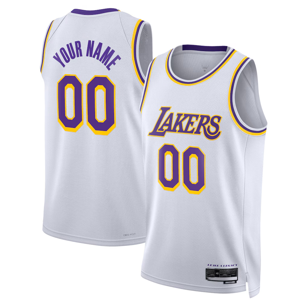 Pkot Custom LA.Lakers White Swingman Stitched Jerseys - Association Edition