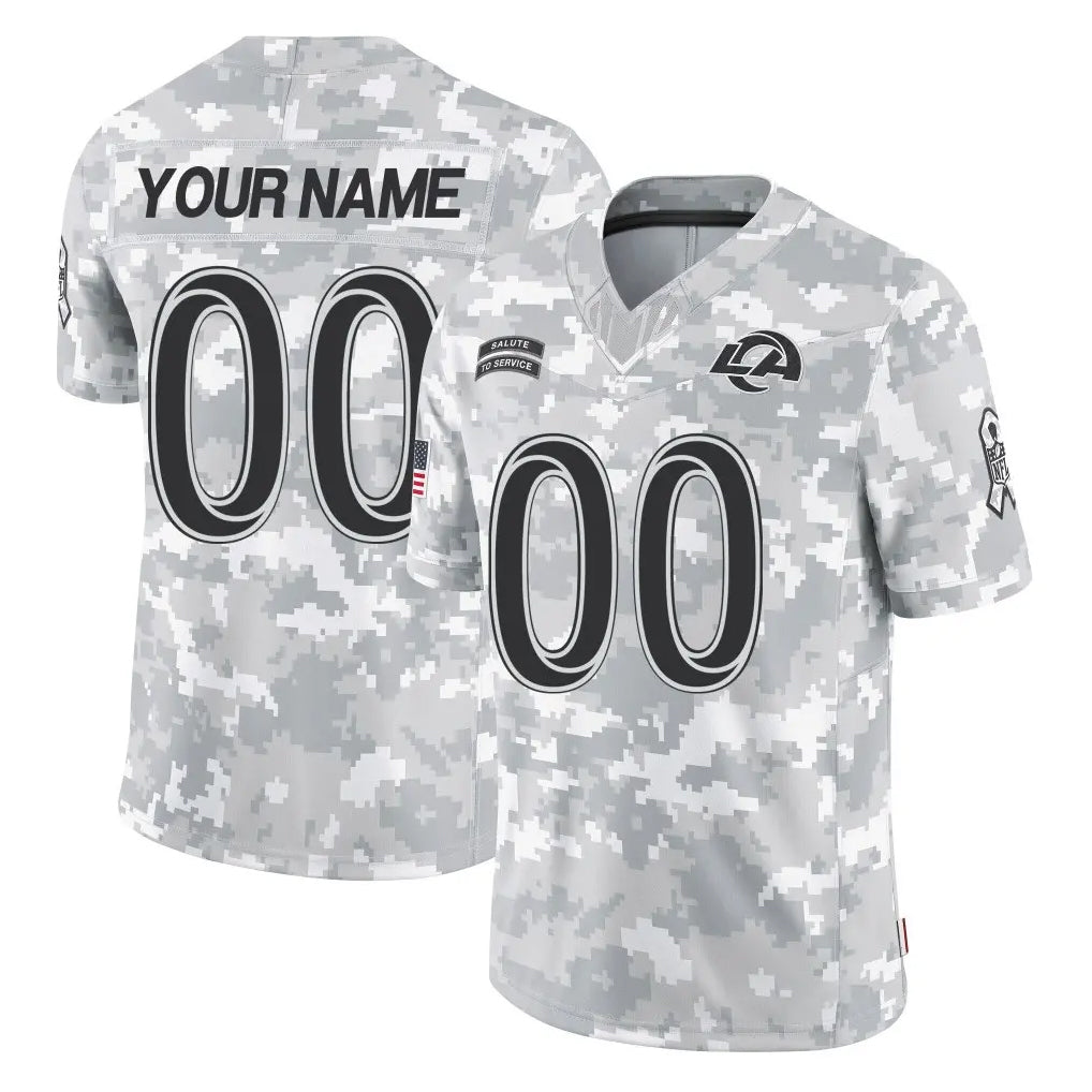 Pkot Custom LA.Rams Arctic Camo Salute To Service Limited Game Any Name & Numbers Stitched Jerseys