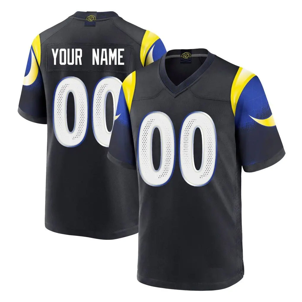 Pkot Custom LA.Rams Black Midnight Rivalries Collection Home Game Any Name & Numbers Stitched Jerseys