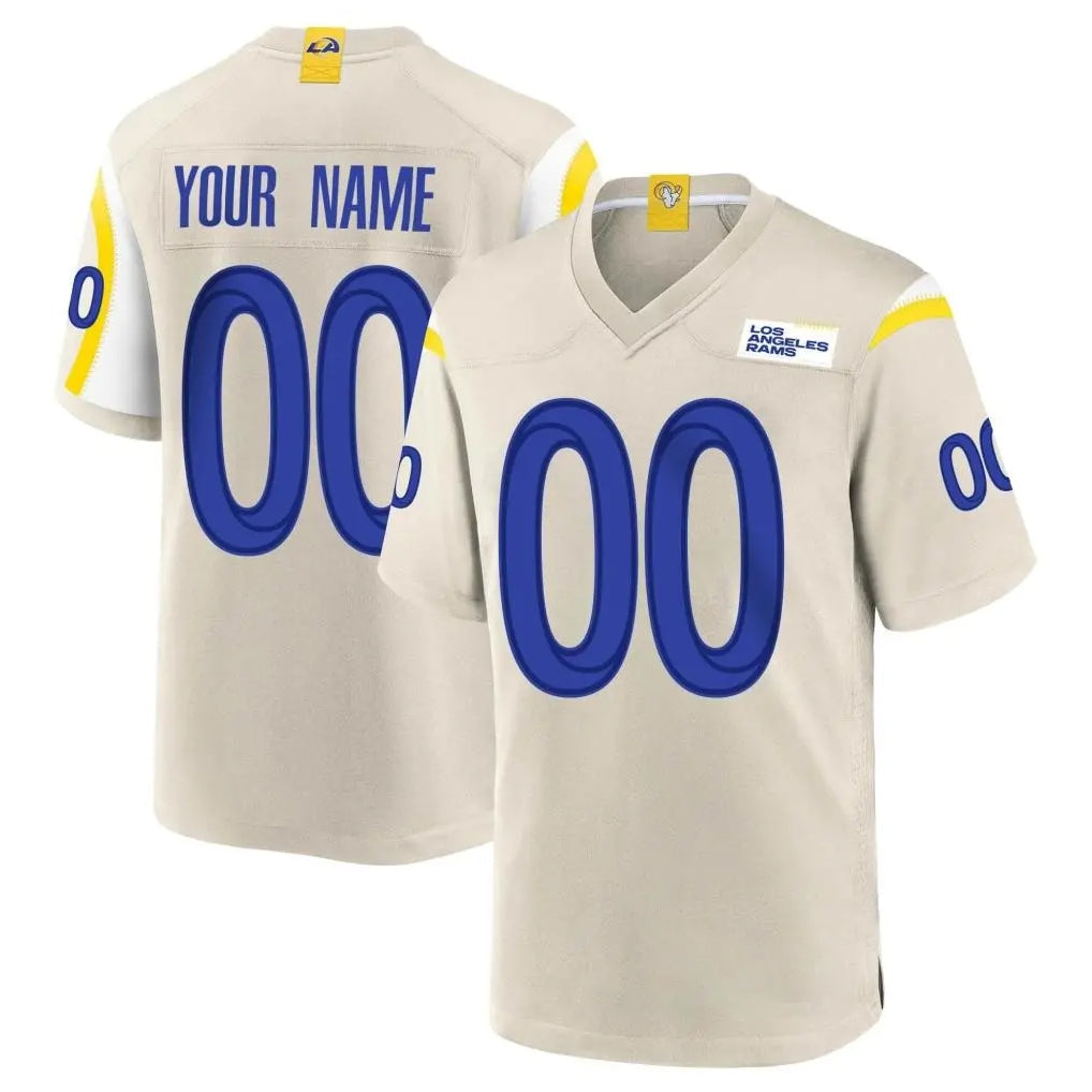 Pkot Custom LA.Rams Bone Home Game Any Name & Numbers Stitched Jerseys