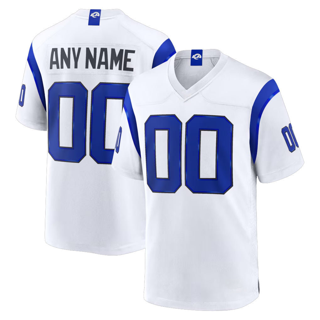 Pkot Custom LA.Rams Fearsome White Home Game Any Name & Numbers Stitched Jerseys