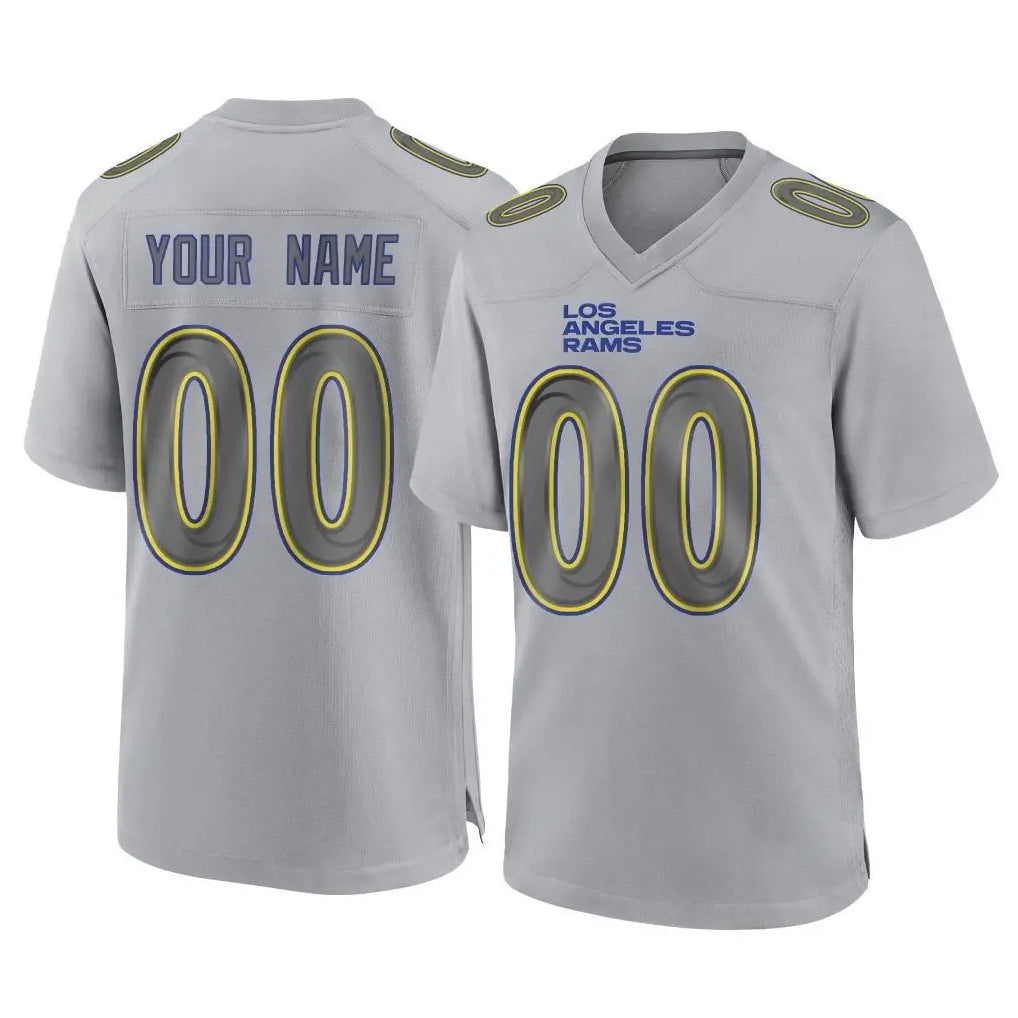 Pkot Custom LA.Rams Gray Atmosphere Fashion Home Game Any Name & Numbers Stitched Jerseys