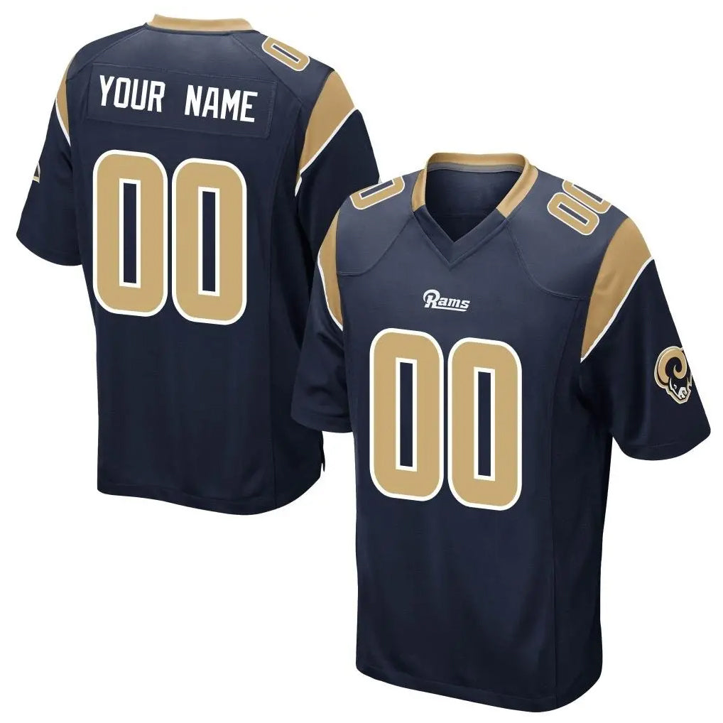 Pkot Custom LA.Rams Navy Home Game Any Name & Numbers Stitched Jerseys