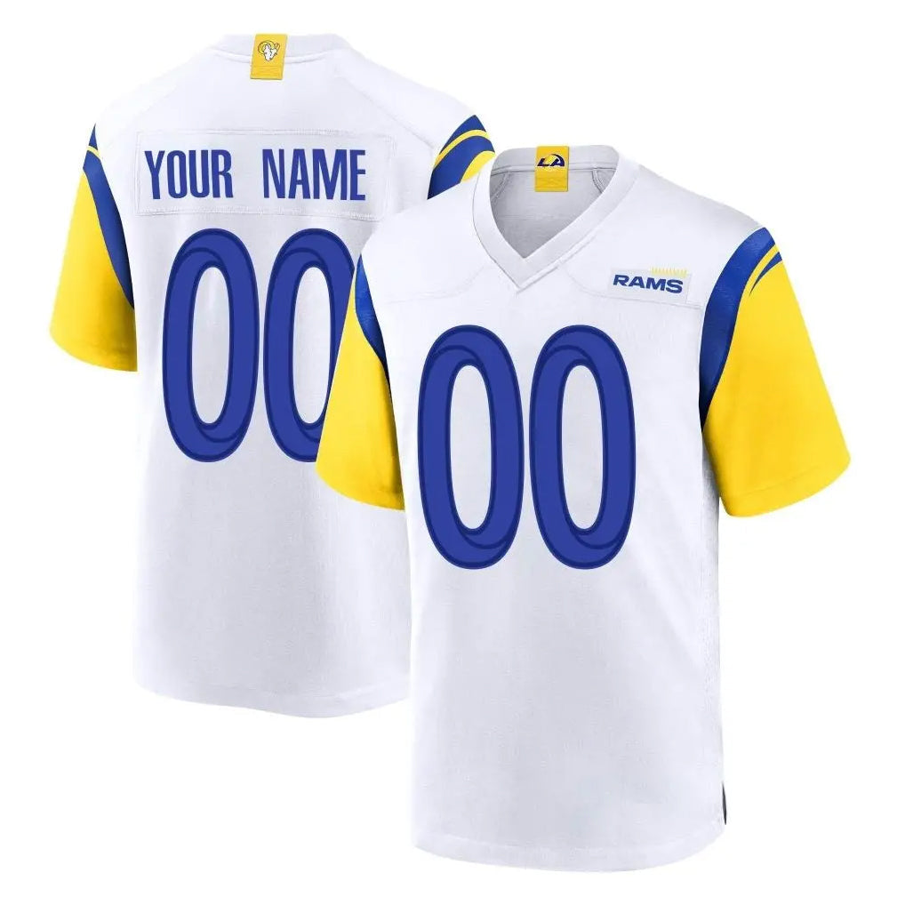 Pkot Custom LA.Rams White Home Game Any Name & Numbers Stitched Jerseys