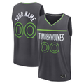 Pkot Custom M.Timberwolves Anthracite Fast Break Stitched Jerseys- Icon Edition