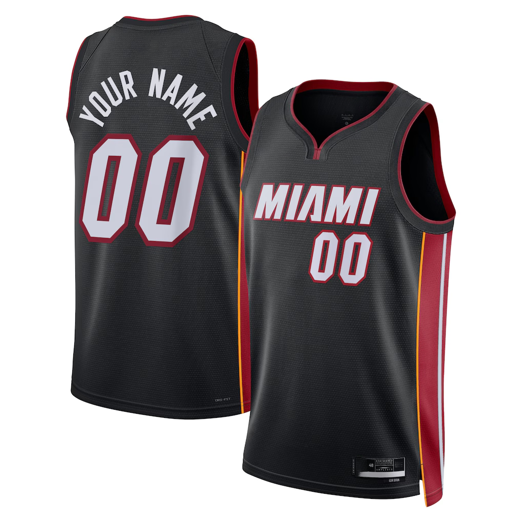 Pkot Custom M.Heat Black Swingman Jerseys - Icon Edition