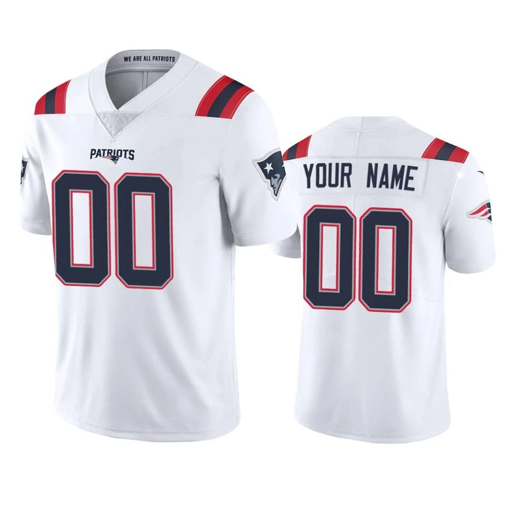 Pkot Custom NE.Patriots White Vapor Untouchable Home Game Any Name & Numbers Stitched Jerseys