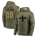 Pkot Custom NO.Saints Olive Salute to Service Pullover Hoodies Home Game Any Name & Numbers Stitched Jerseys