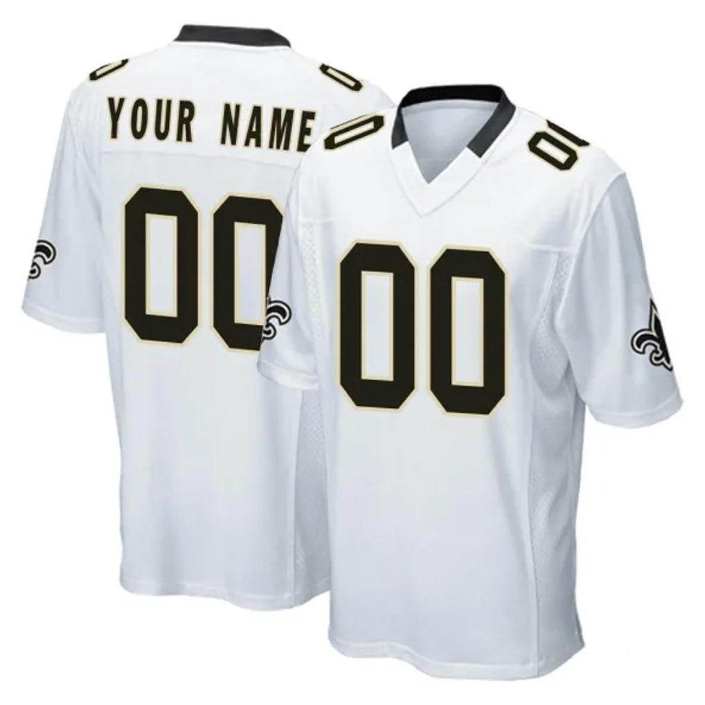 Pkot Custom NO.Saints White Home Game Any Name & Numbers Stitched Jerseys