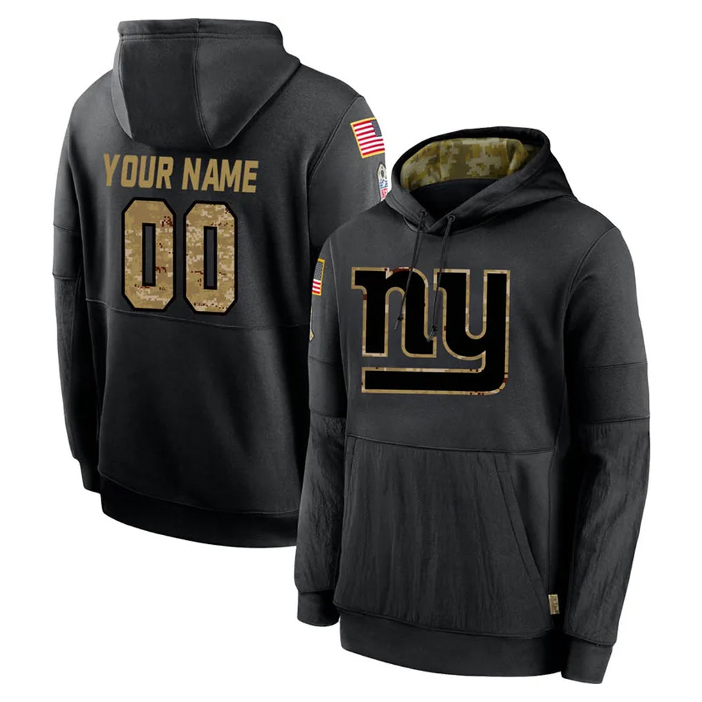 Pkot Custom NY.Giants Black Salute to Service Hoodies Limited Game Any Name & Numbers Stitched Jerseys