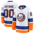 Pkot Custom NY.Islanders White Away Premium Jerseys