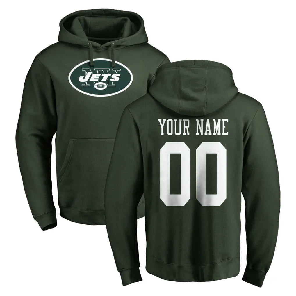 Pkot Custom NY.Jets Green LOGO Pullover Hoodies Limited Game Any Name & Numbers Stitched Jerseys