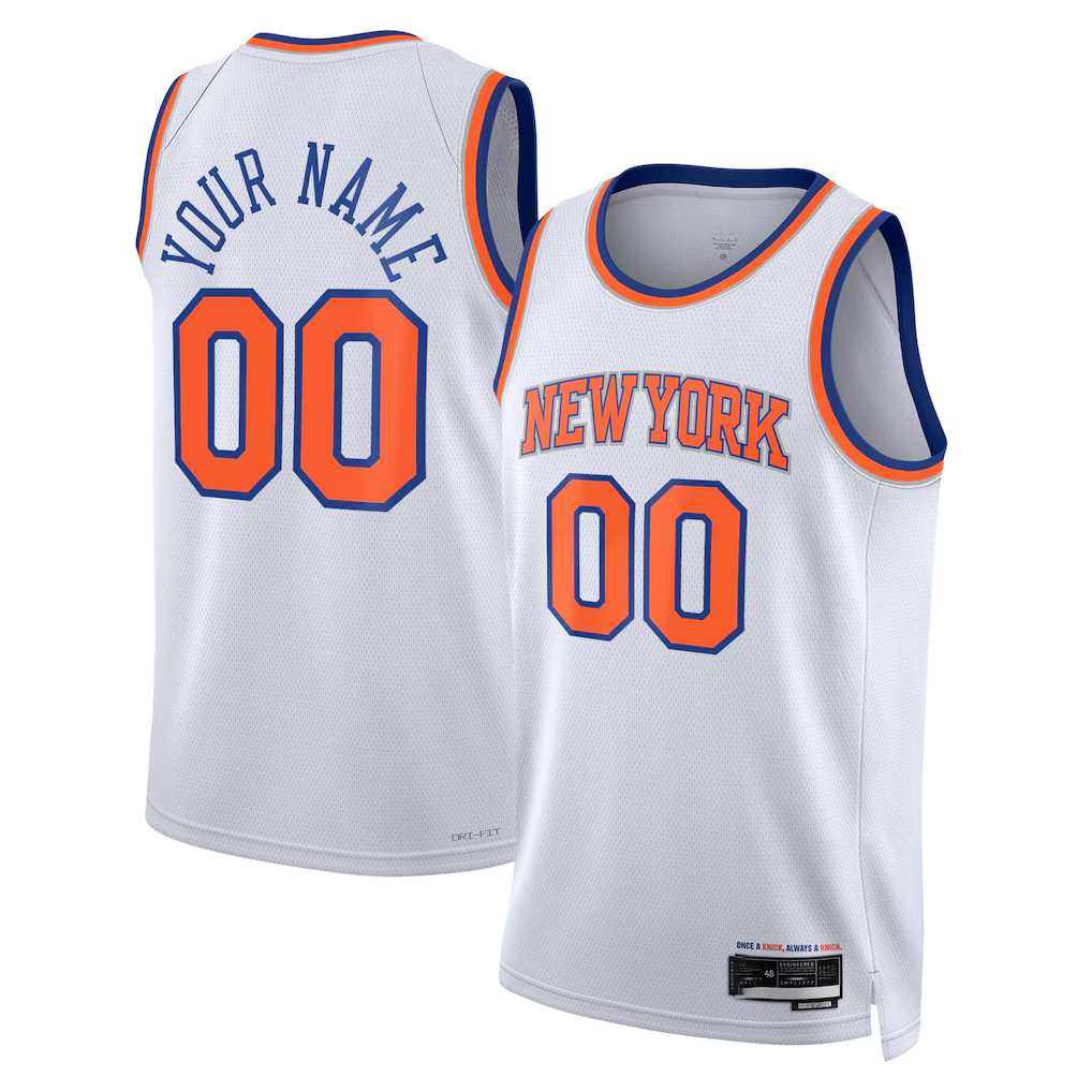 Pkot Custom NY.Knicks White Swingman Jerseys - Association Edition