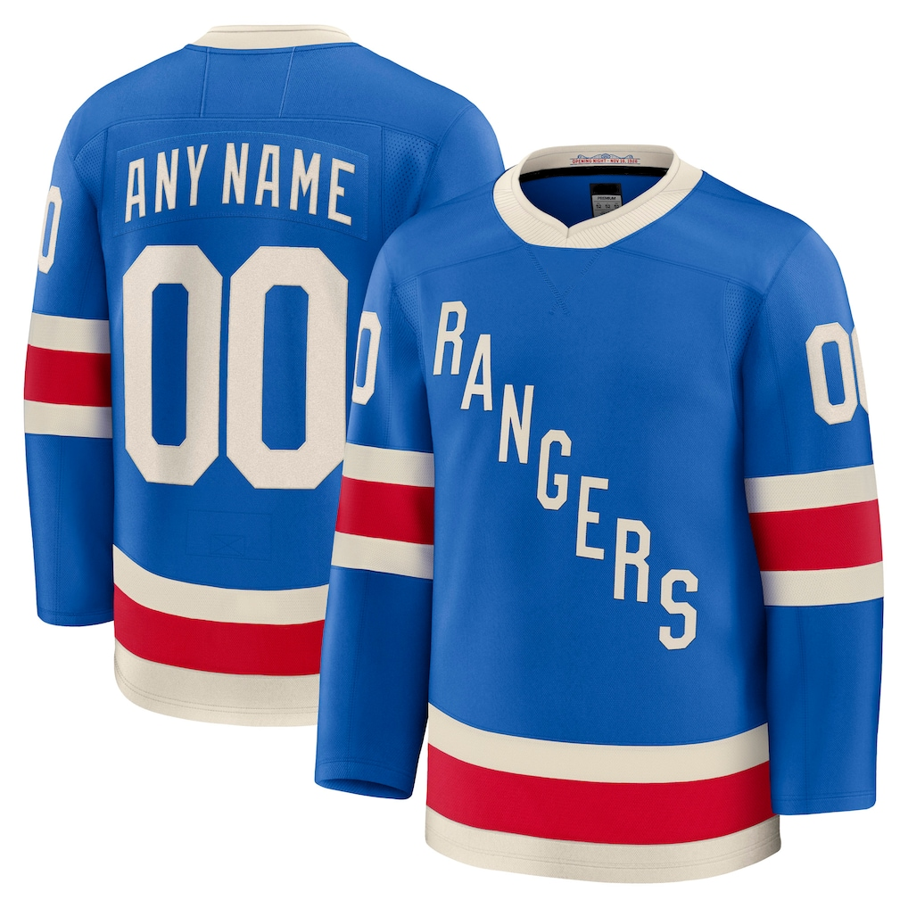 Pkot Custom NY.Rangers Blue Centennial Premium Jerseys