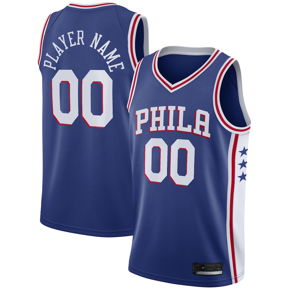 Pkot Custom P.76ers Royal 202021 Swingman Jerseys - Icon Edition