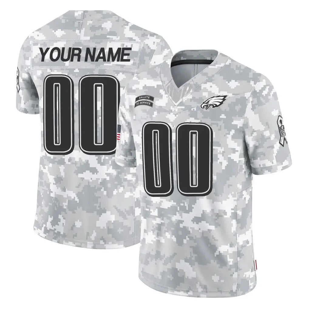 Pkot Custom P.Eagles Arctic Camo Salute to Service Limited Game Any Name & Numbers Stitched Jerseys