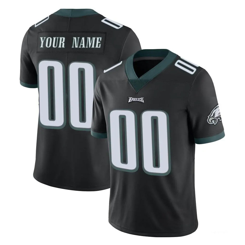 Pkot Custom P.Eagles Black Limited Vapor Untouchable Home Game Any Name & Numbers Stitched Jerseys
