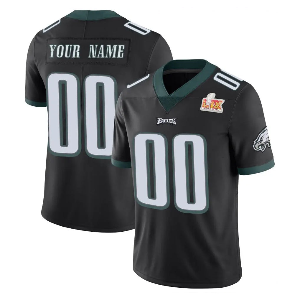 Pkot Custom P.Eagles Black Limited Vapor Untouchable Super Bowl LIX Home Game Any Name & Numbers Stitched Jerseys