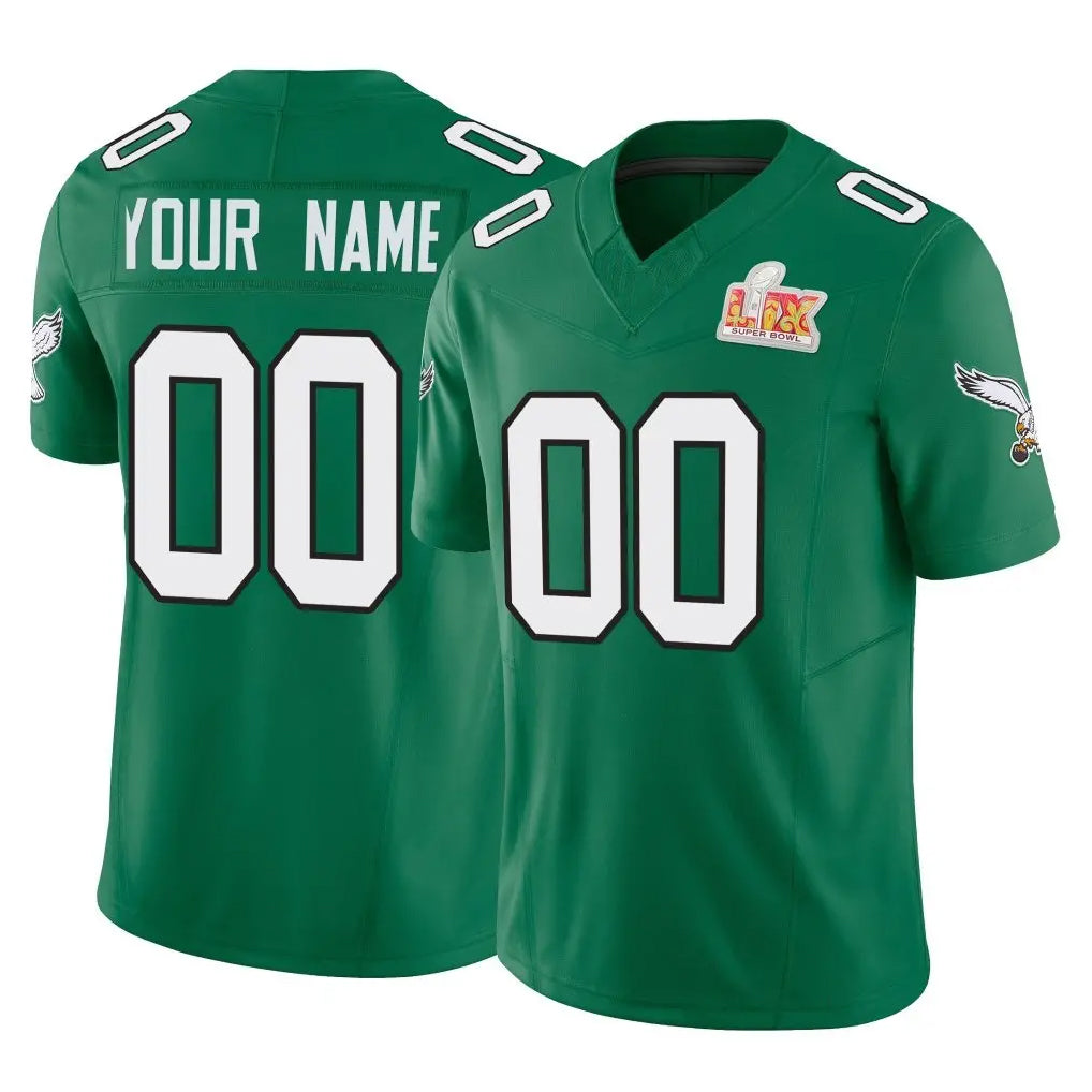 Pkot Custom P.Eagles Green Kelly Alternate Vapor F.U.S.E. Super Bowl LIX Home Game Any Name & Numbers Stitched Jerseys