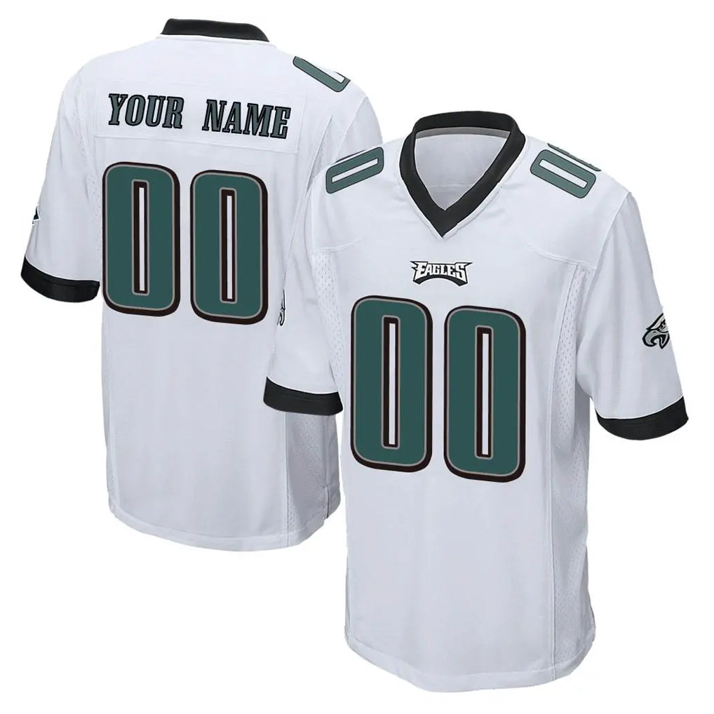 Pkot Custom P.Eagles White Home Game Any Name & Numbers Stitched Jerseys
