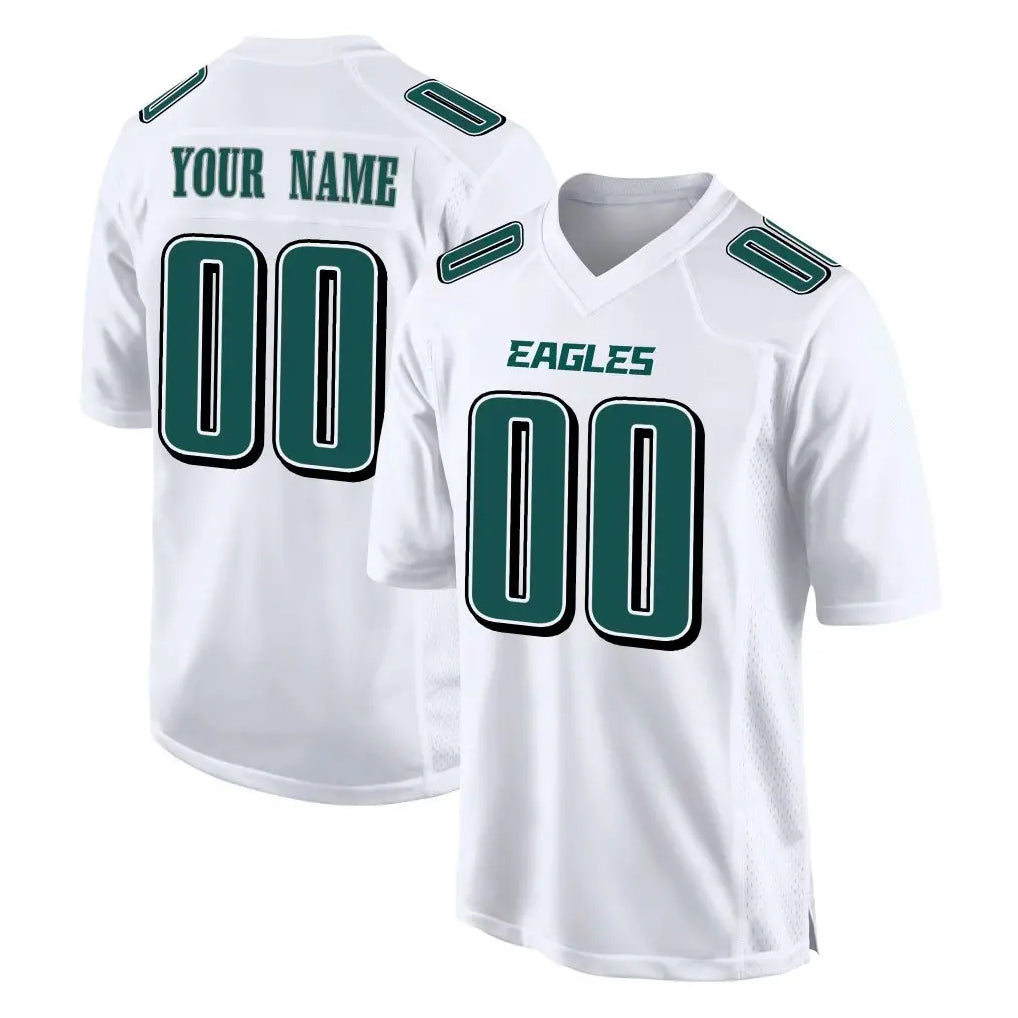 Pkot Custom P.Eagles White Tundra Fashion Home Game Any Name & Numbers Stitched Jerseys