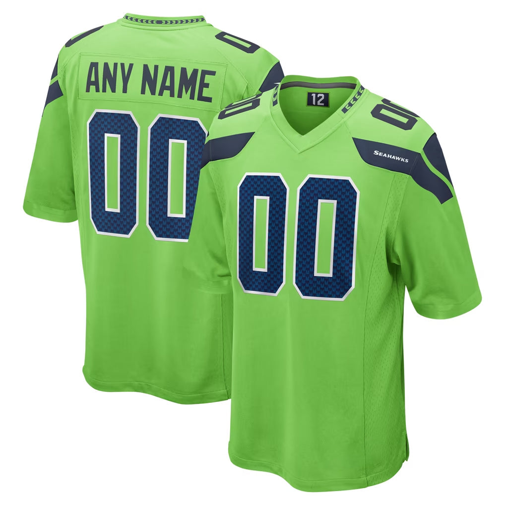 Pkot Custom S.Seahawks Green Home Game Any Name & Numbers Stitched Jerseys