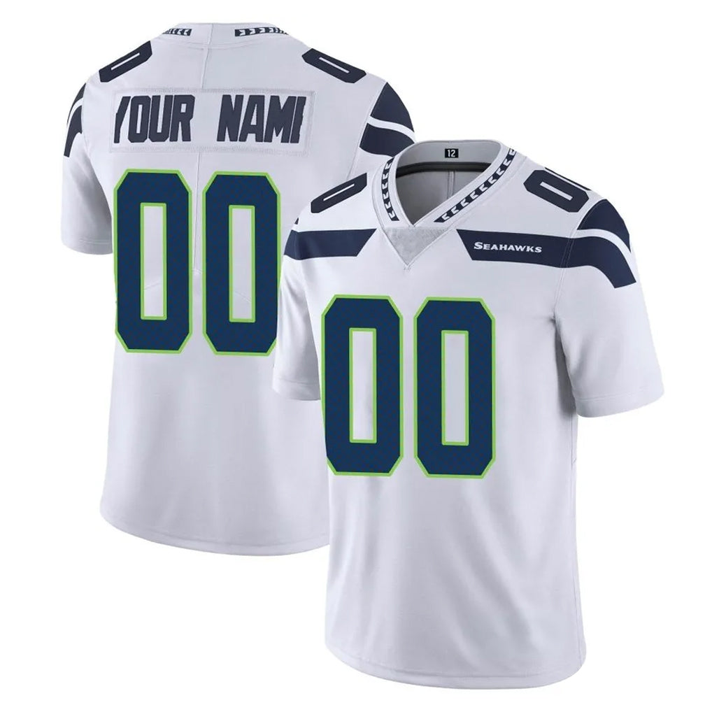 Pkot Custom S.Seahawks White Limited Vapor Untouchable Home Game Any Name & Numbers Stitched Jerseys