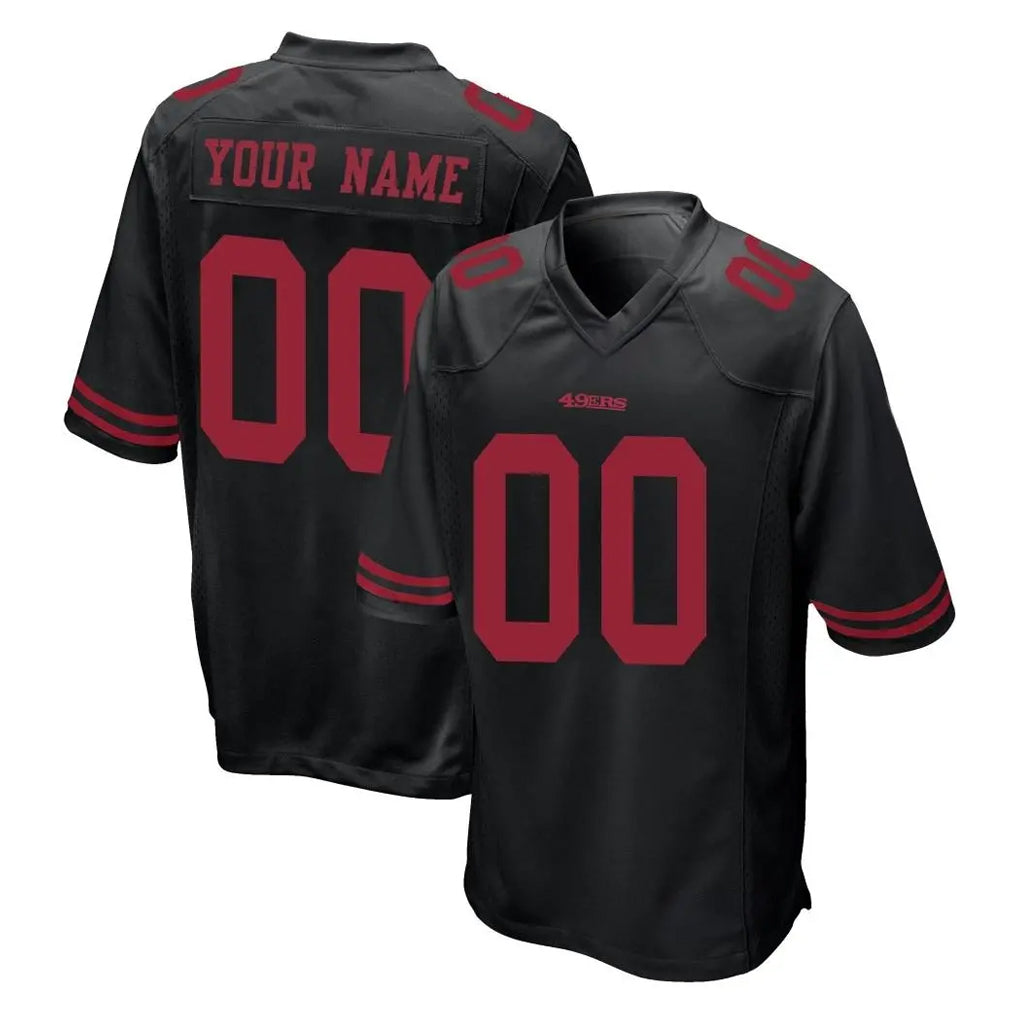 Pkot Custom SF.49ers Black Alternate Home Game Any Name & Numbers Stitched Jerseys