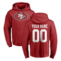 Pkot Custom SF.49ers Red LOGO Pullover Hoodies Home Game Any Name & Numbers Stitched Jerseys