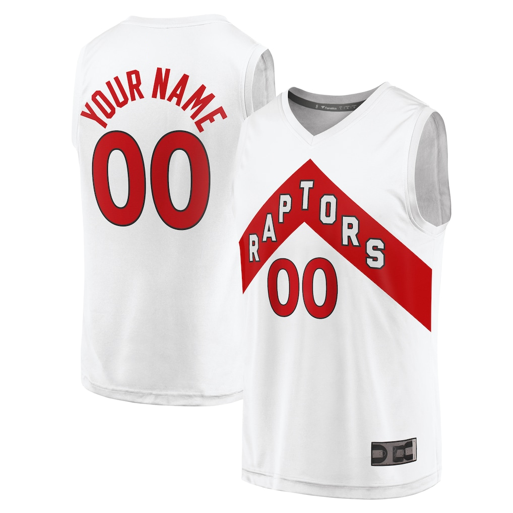 Pkot Custom T.Raptors White Fast Break Custom Replica Jerseys - Association Edition