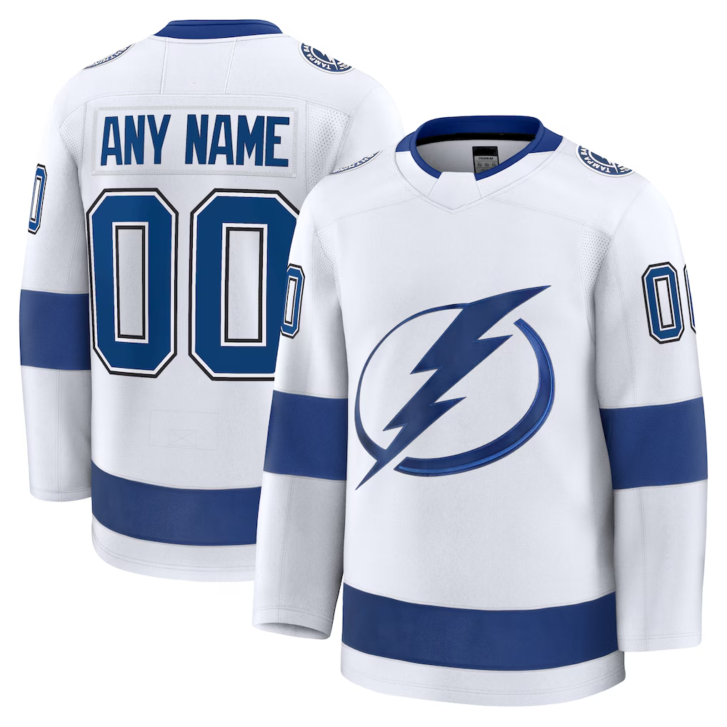 Pkot Custom TB.Lightning White Away Premium Jerseys