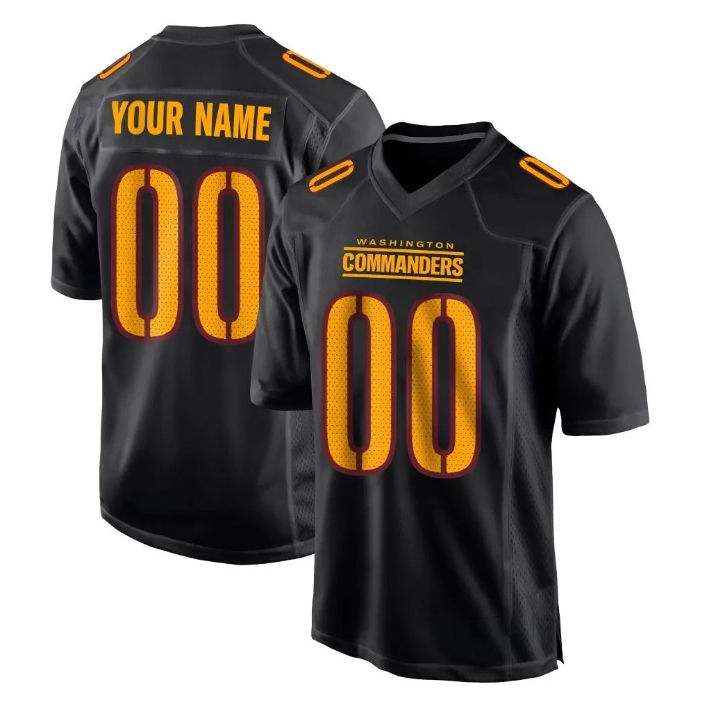 Pkot Custom W.Commanders Black Carbon Fashion Home Game Any Name & Numbers Stitched Jerseys