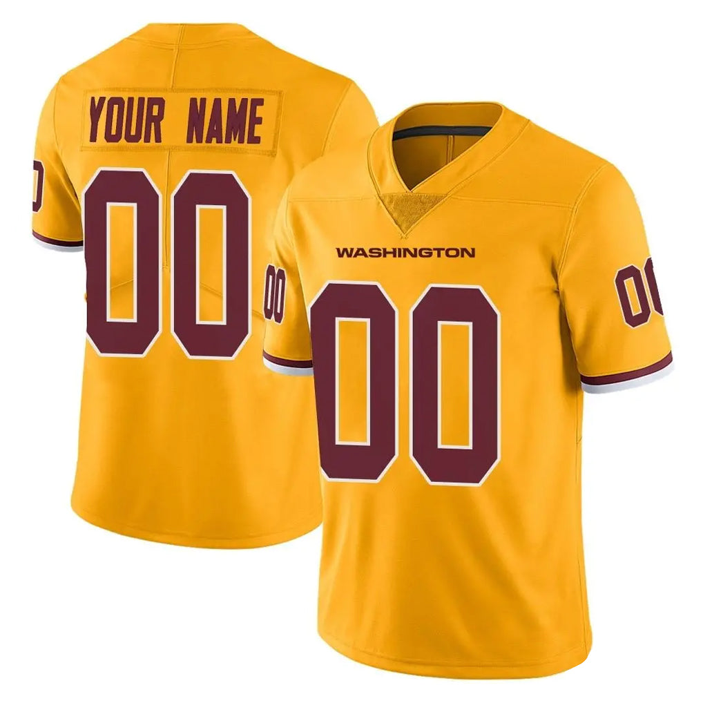Pkot Custom W.Commanders Gold Limited Color Rush Home Game Any Name & Numbers Stitched Jerseys