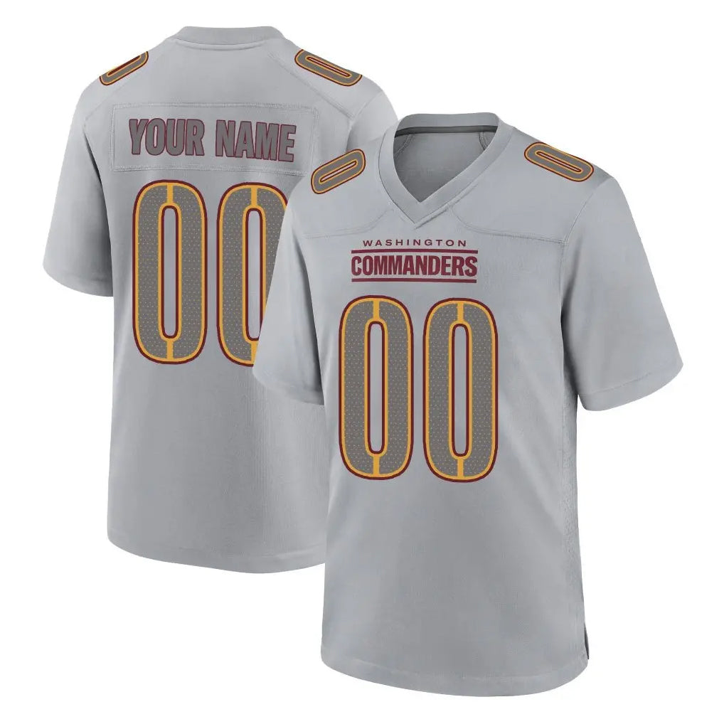 Pkot Custom W.Commanders Gray Atmosphere Fashion Home Game Any Name & Numbers Stitched Jerseys