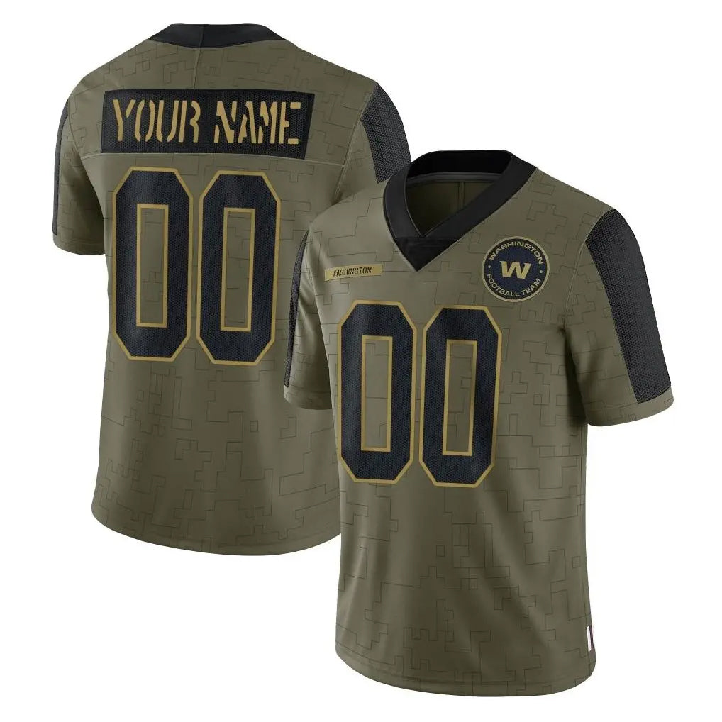 Pkot Custom W.Commanders Olive Salute To Service Limited Game Any Name & Numbers Stitched Jerseys