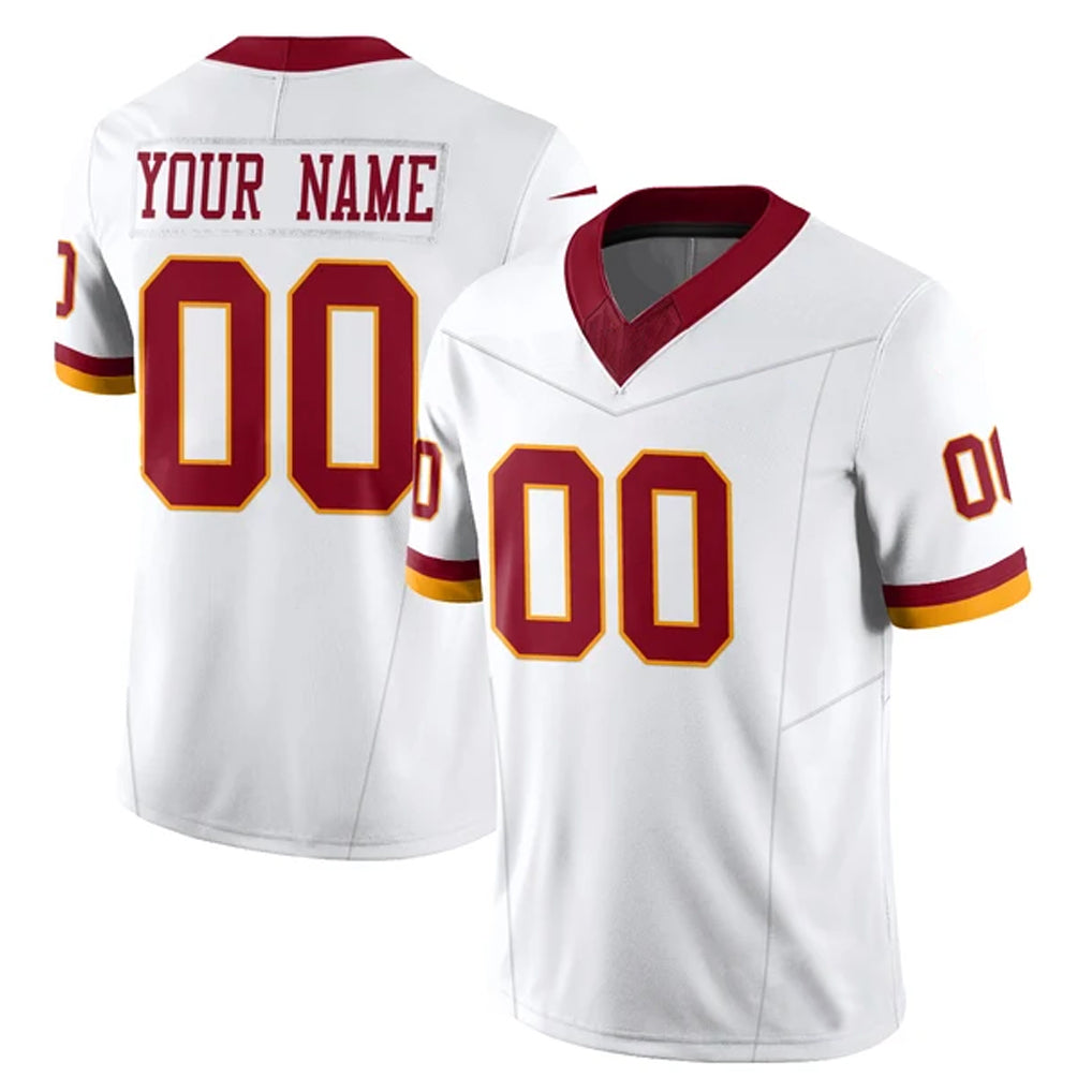 Pkot Custom W.Commanders White Limited Vapor F.U.S.E. Home Game Any Name & Numbers Stitched Jerseys