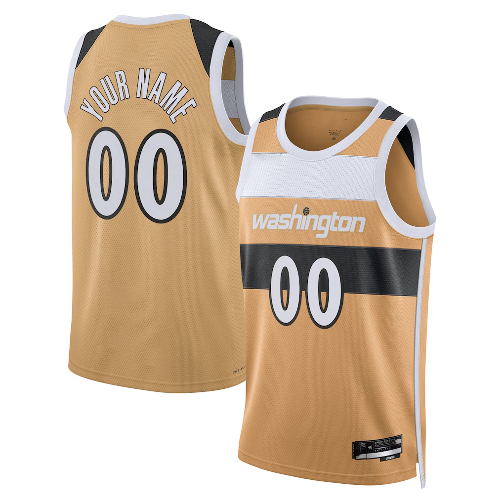 Pkot Custom W.Wizards Gold 202526 City Edition Swingman Jerseys