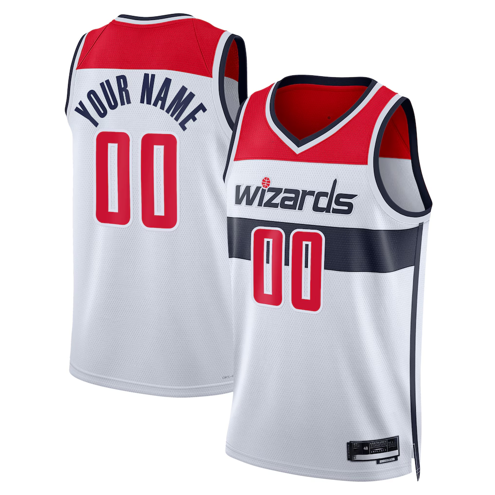 Pkot Custom W.Wizards White Swingman Jerseys - Association Edition