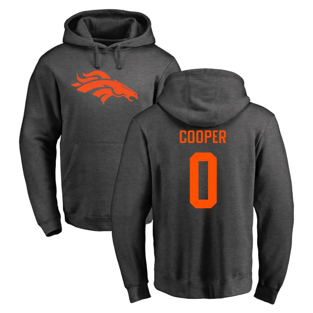Pkot D.Broncos #0 Jonathon Cooper Player Ash One Color Pullover Hoodie Limited Stitched Jerseys