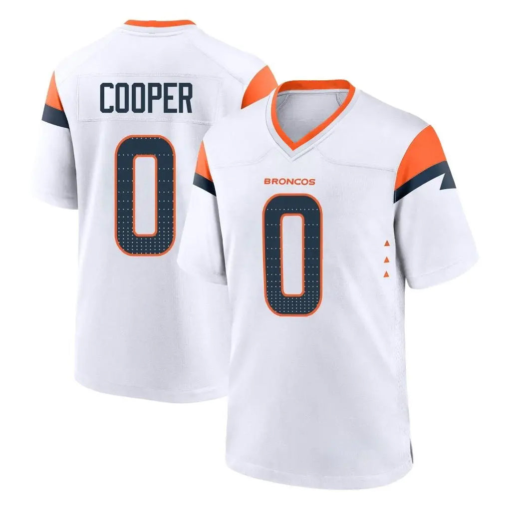 Pkot D.Broncos #0 Jonathon Cooper Player White Home Game Stitched Jerseys