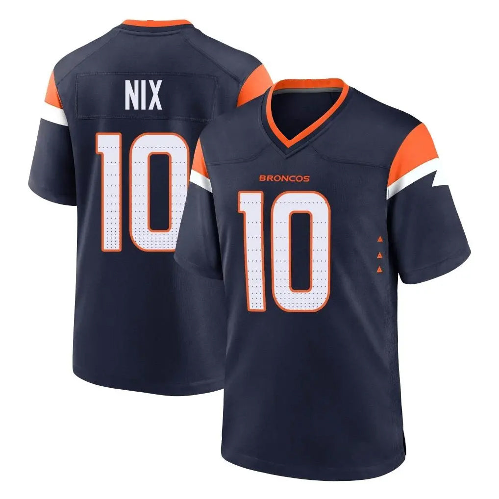 Pkot D.Broncos #10 Bo Nix Player Navy Home Game Stitched Jerseys